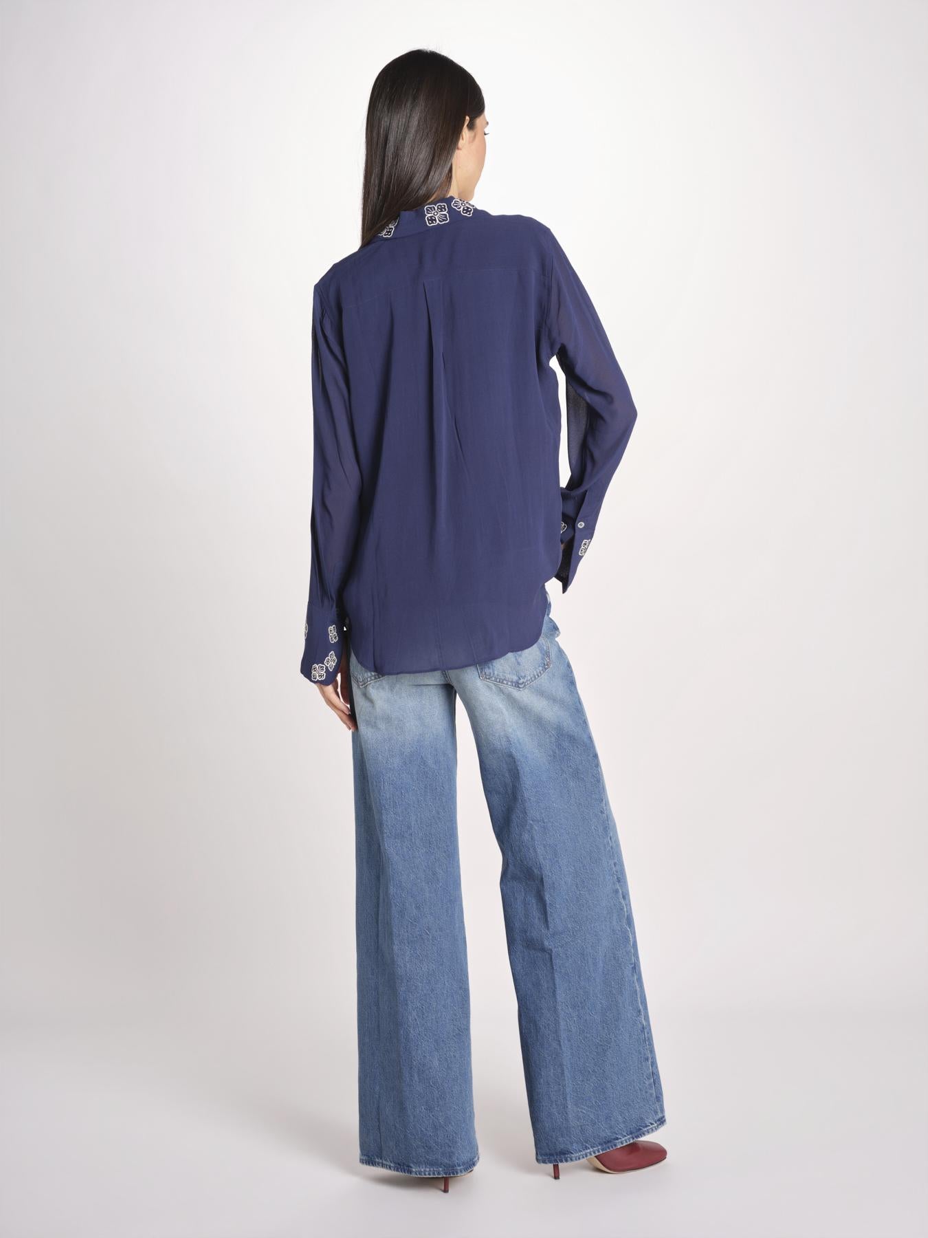 Camicia in seta LUMBER NAVY jupe by jackie 