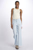 CARLA 4-pocket cropped linen blend trousers