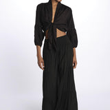 MARIA top con nodo e maniche lunghe MARIA NOIR laraethnics 