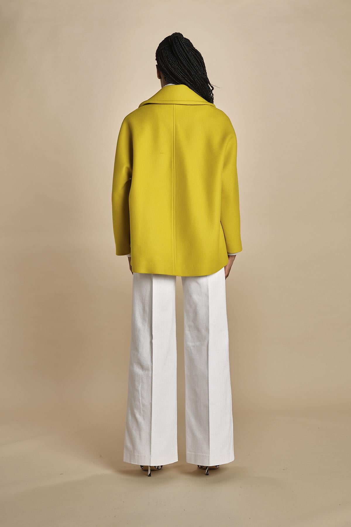 peacot doppiopetto A LINE PEA JACKET A19FV02 NS77 YELLOW martin grant 