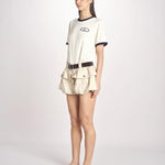 short con tasconi e cuciture ANDREA 001 STONE sea ny 