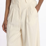 Pantalone con pinces misto lino IO115176 WH014 ivy oak 
