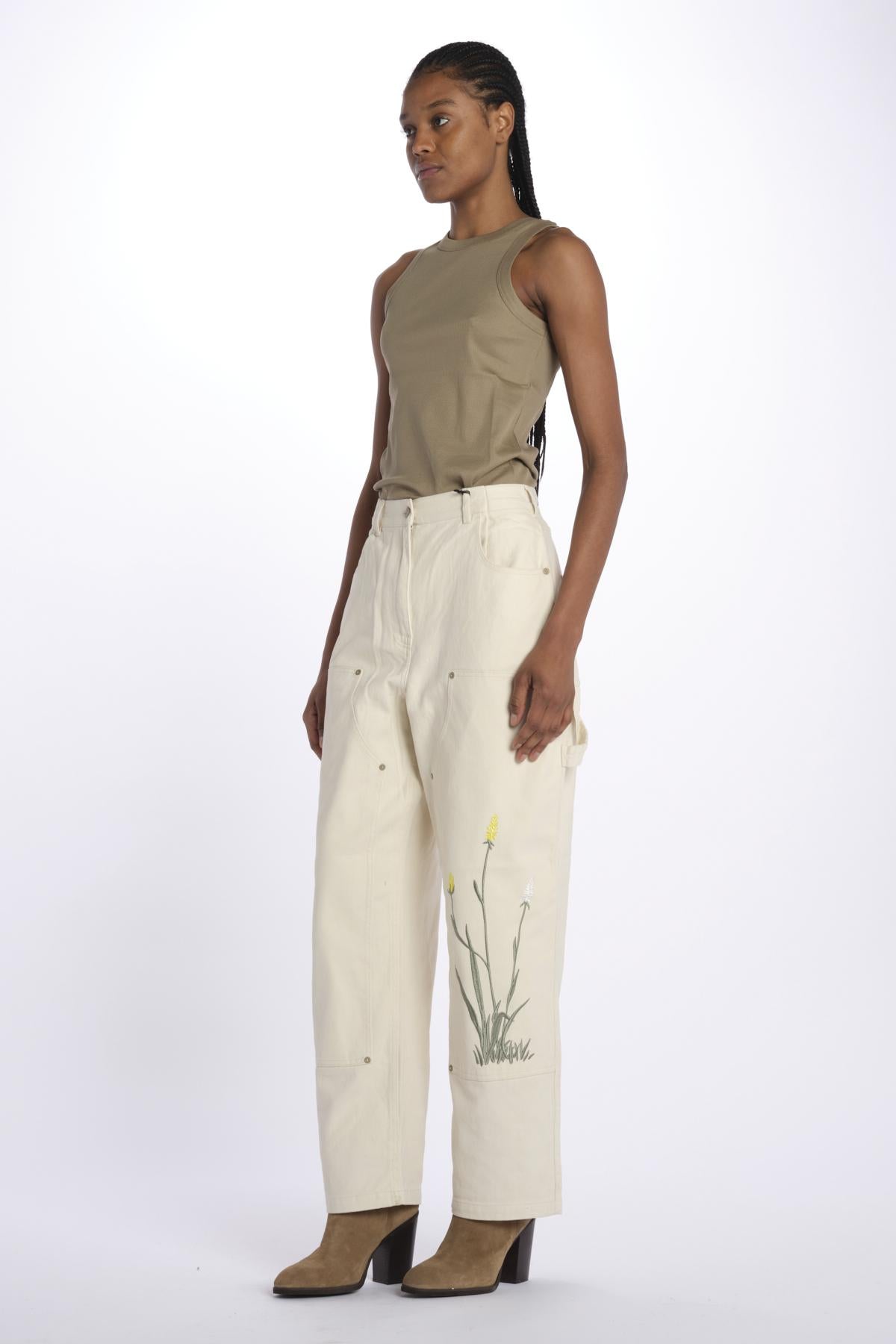 RAINE pantaloni a vita alta con gamba ampia e ricami 179553 U111 scotch&soda 