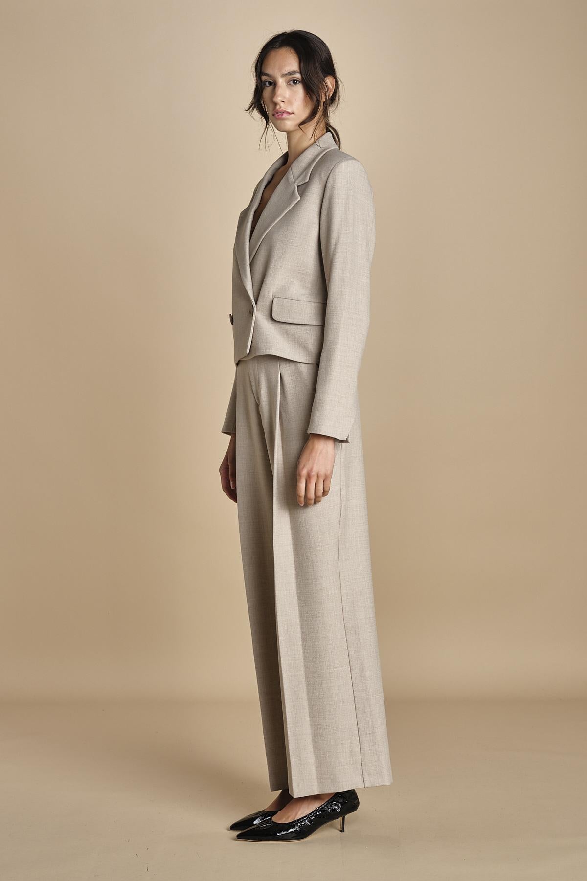 giacca cropped MASE F25-043 092 DRIFWOOD oscar 