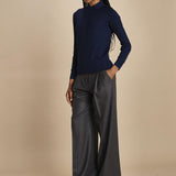 polo a costine in lana merino MIL LAU3 E21210 BLU milaura 