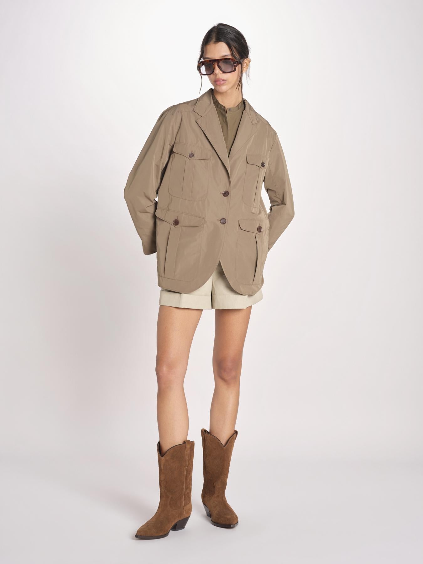 N616 giacca in nylon con tasche N616 01090 TORTORA aspesi 