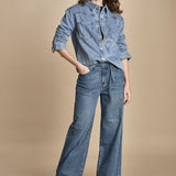 camicia in denim SOFIA BLUE fam 