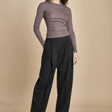 girocollo a costine manica luna in lana merino LAU30 E14043 SIGARO milaura 
