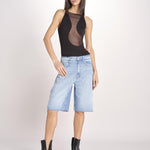 body trasparente asimmetrico FRONT ROW NERO undress code 