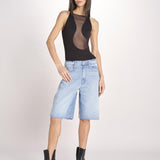 body trasparente asimmetrico FRONT ROW NERO undress code 