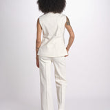 gilet con tasche MARIANNE 25S4TOP81 ECRU destree 