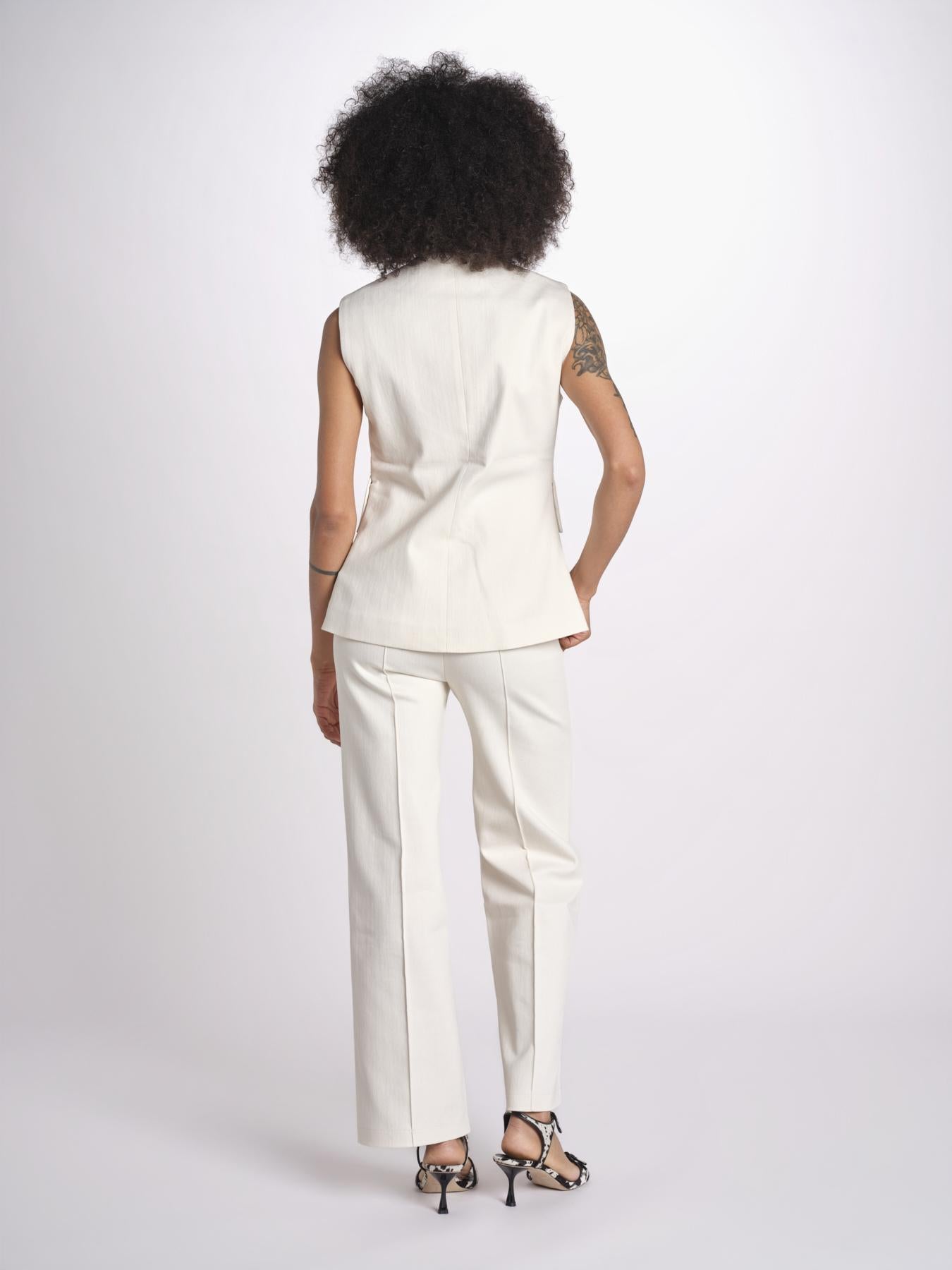 gilet con tasche MARIANNE 25S4TOP81 ECRU destree 