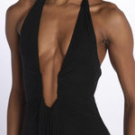 Abito JENNIFER lungo scollato jersey JAS24DR098 BLACK misha 