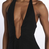 Abito JENNIFER lungo scollato jersey JAS24DR098 BLACK misha 