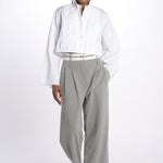 Pantalone  pences con cintura bianca DIANA PANT GREY jejia 