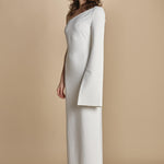 maxidress monospalla con manica a campana ALINA WHITE solace 