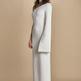maxidress monospalla con manica a campana ALINA WHITE solace 