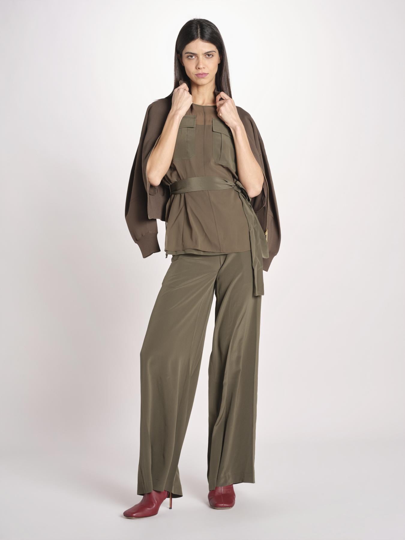 top in seta con tasche e fascia JF009657 PALM LEAF 2308 joseph 