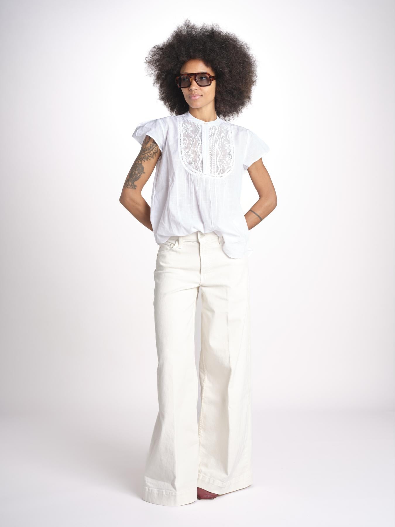 camicia con plastron in pizzo FREYA 744902 WHITE mabe 