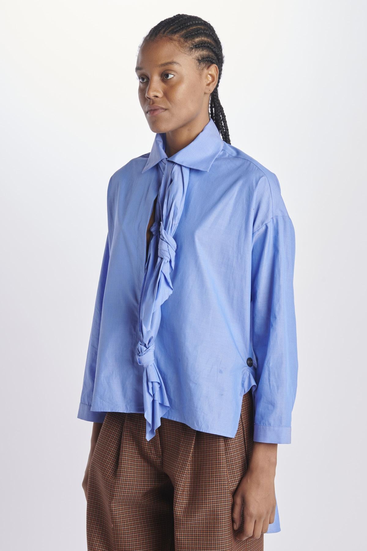  JDPF23SR15012993MAGGIESHIRT1 BLUE COTTON jejia 