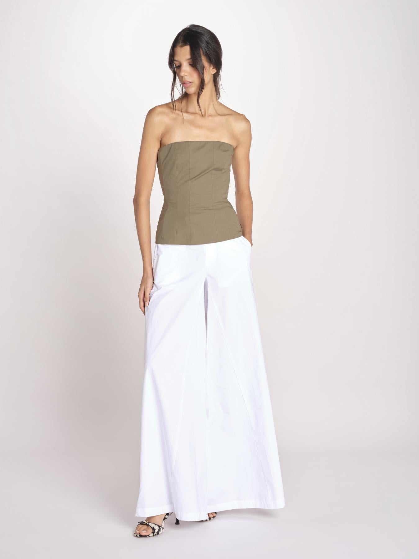 pantalone ove in cotone 40811-400 BIANCO 01 federica tosi 