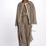 Camicia over con pieghe DARIA SHIRT TAUPE jejia 