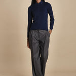 polo a costine in lana merino MIL LAU3 E21210 BLU milaura 