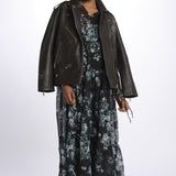 giacca over in pelle con grafiche 179540 U205 scotch&soda 