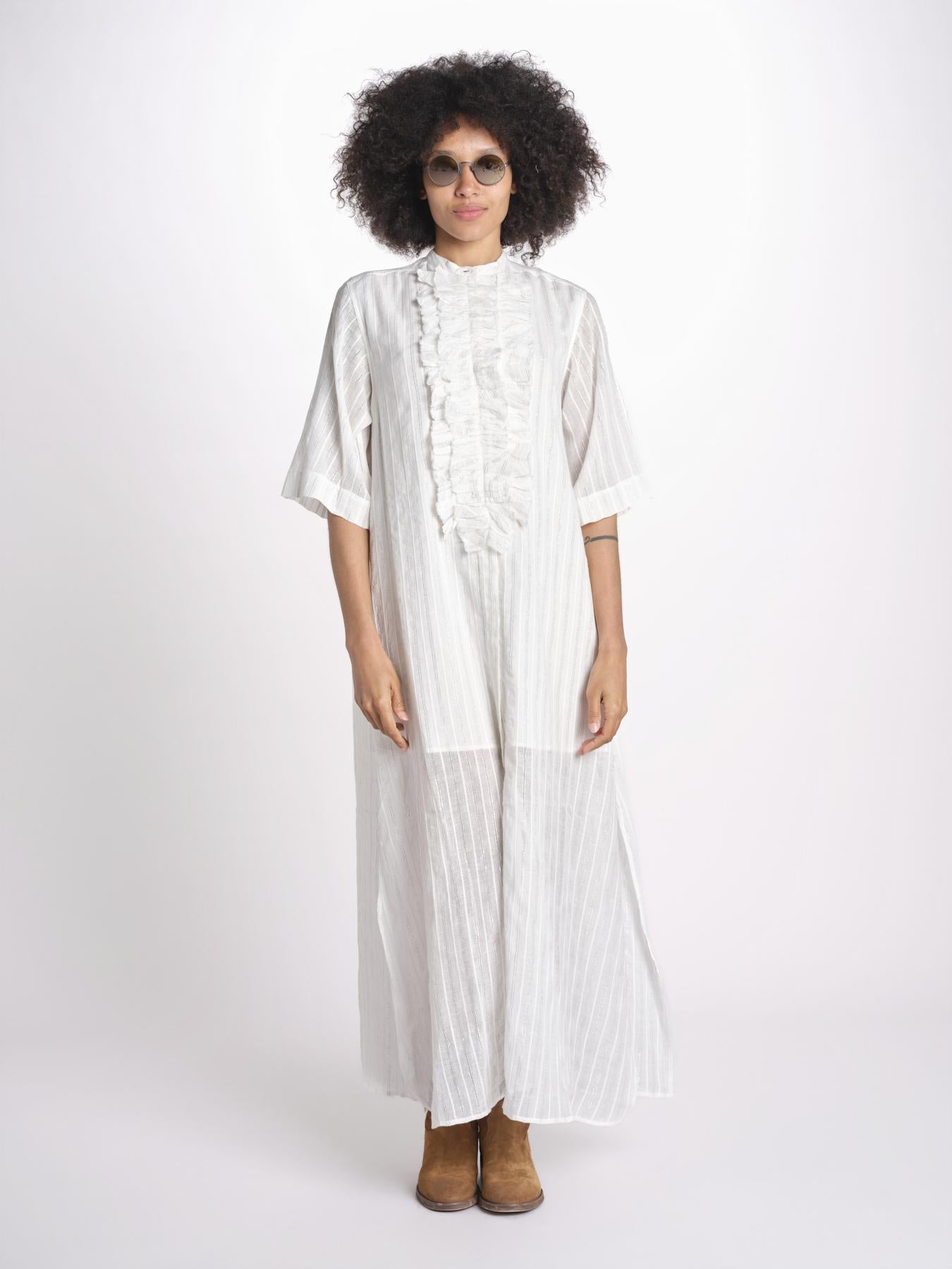 chemisiere gessato argento MAGRITA SHORTLONG ED073UMAGRIT-WHI WHITE laurence bras 