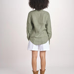 Camicia maschile in lino M012 655 MILITARE milaura 