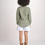 Camicia maschile in lino M012 655 MILITARE milaura 