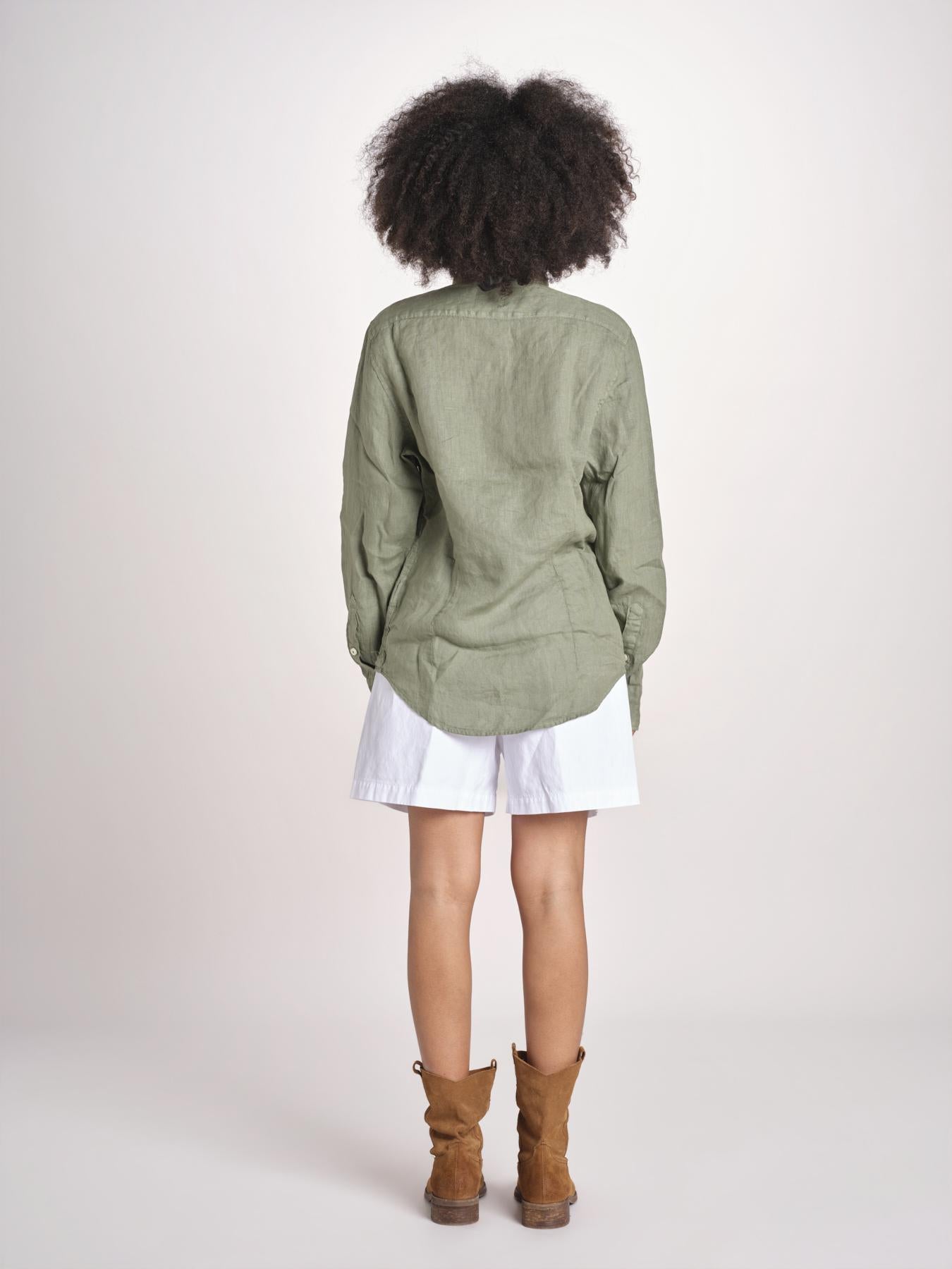 Camicia maschile in lino M012 655 MILITARE milaura 