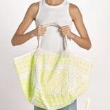 shopping quadrata dipinta a mano SHQM.26E18 Y YELLOW FLUO le daf 