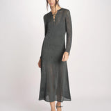 abito lungo con  manica lunga in maglia EZILDA 5EVC18-V08607 VERT BOUTEILLE vanessa bruno 