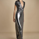 abito lungo laminato. DR223 argento misha 