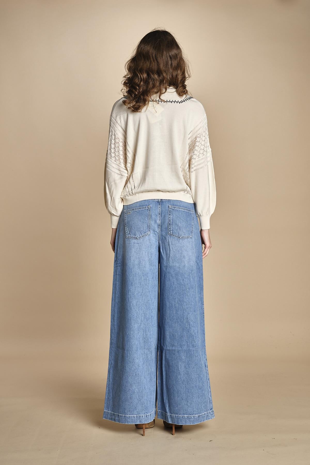 maglia over traforata BAUSCA ECRU ba&sh 