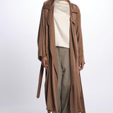 28A50 trench over in crepe satin 28A50 CACAO dusan 