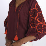 benaras soleil BE24912BURGUNDY ORANGE