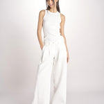 pantalone over effetto waffle KATHERINE MJD27_SHUKU3 WHITE WAFFLE jejia 