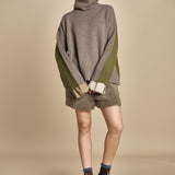 maglia bicolor OLLY  MJD634M_AFILK CHOCO_OLIV jejia 