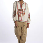 Camicia CINTHYA con ricamo plastron CINTHYA OFFWHITE fortela 