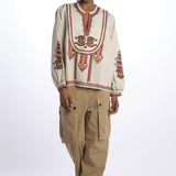 Camicia CINTHYA con ricamo plastron CINTHYA OFFWHITE fortela 