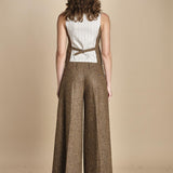 pantalone over con nervature in occhio di pernice ORIANA 540932 19 quelledue 
