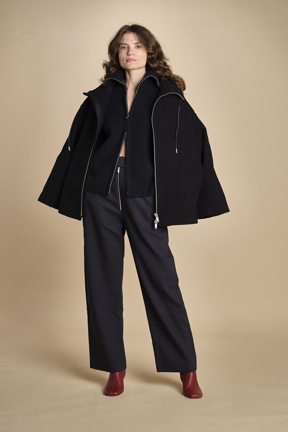 giaccone con zip e cappuccio ETNA 1673 DARK NAVY studio nicholson 