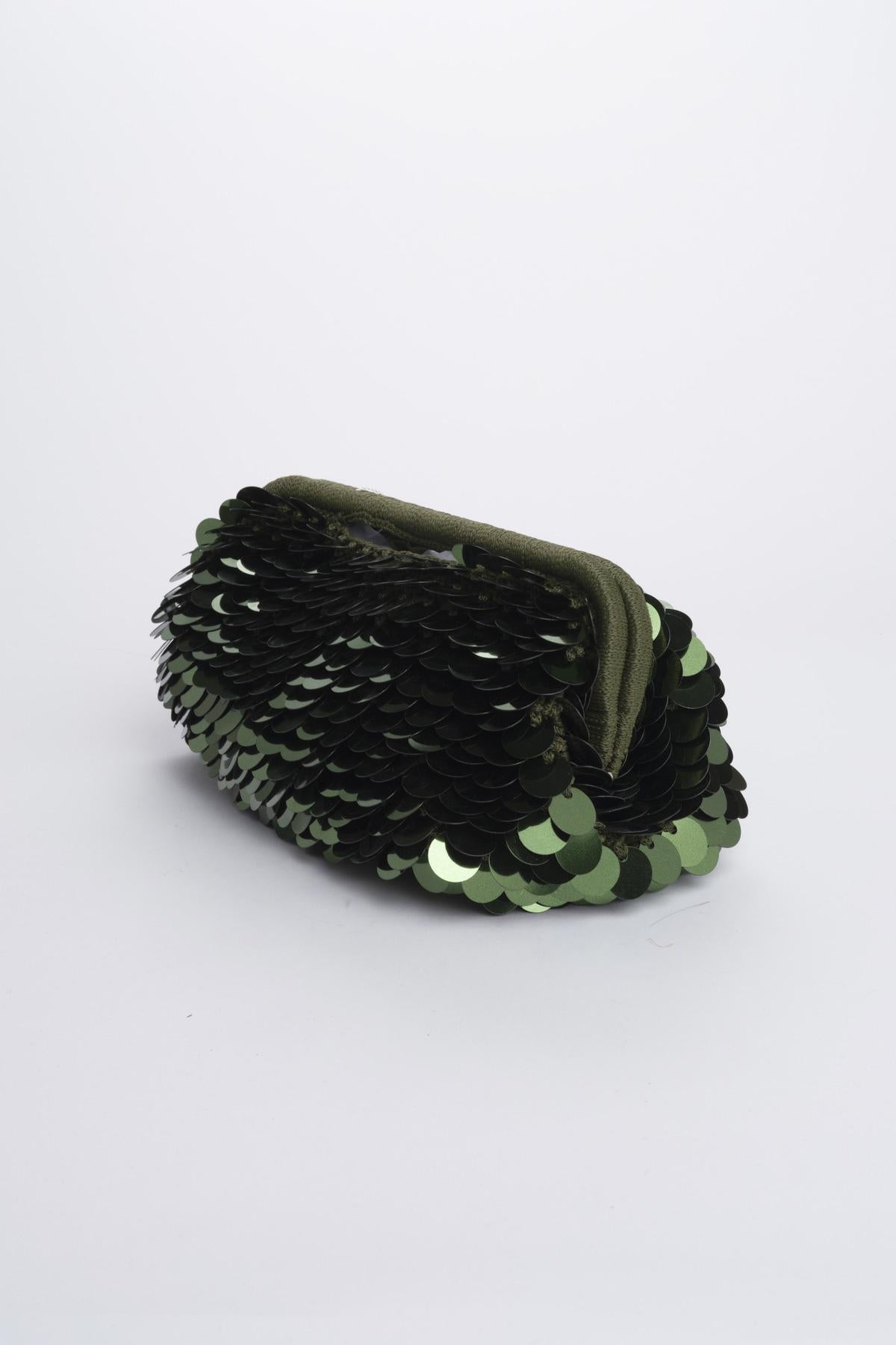 Clutch SANTORINI grande con paillettes BAG SANTORINI ARMY boheme couture 