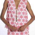 Gilet BAO TOP ricamo fiori S25016 EYELETRED sundress 