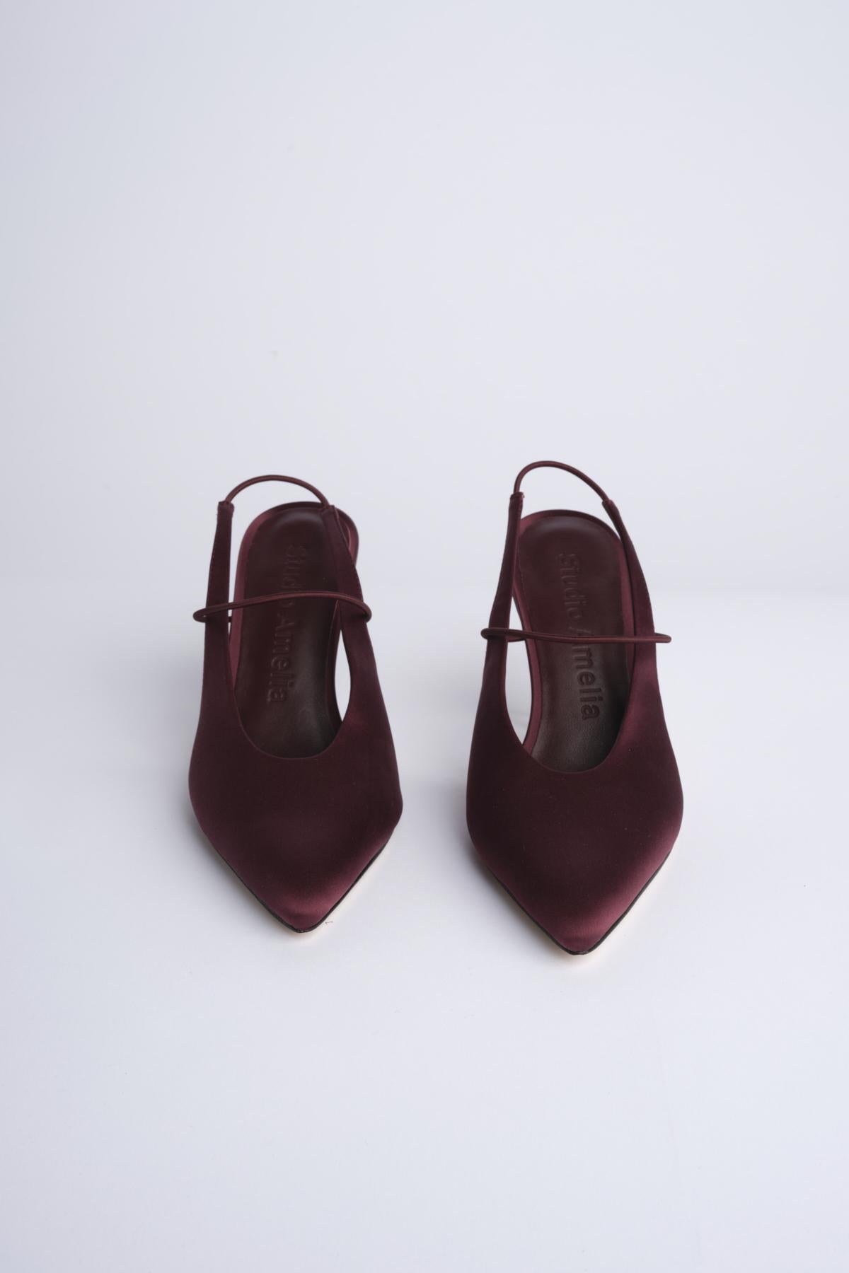 MIGNON 90 decollete in raso con tacco in contrasto F7827SE1 POR studio AMELIA 