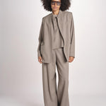 blazer senza bottoni in tessuto diagonale U3043V TORTORA dusan 