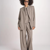blazer senza bottoni in tessuto diagonale U3043V TORTORA dusan 