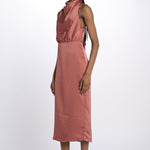 Abito SOLANGE midi scollo dietro 12248047 TERRACOTTA malina 